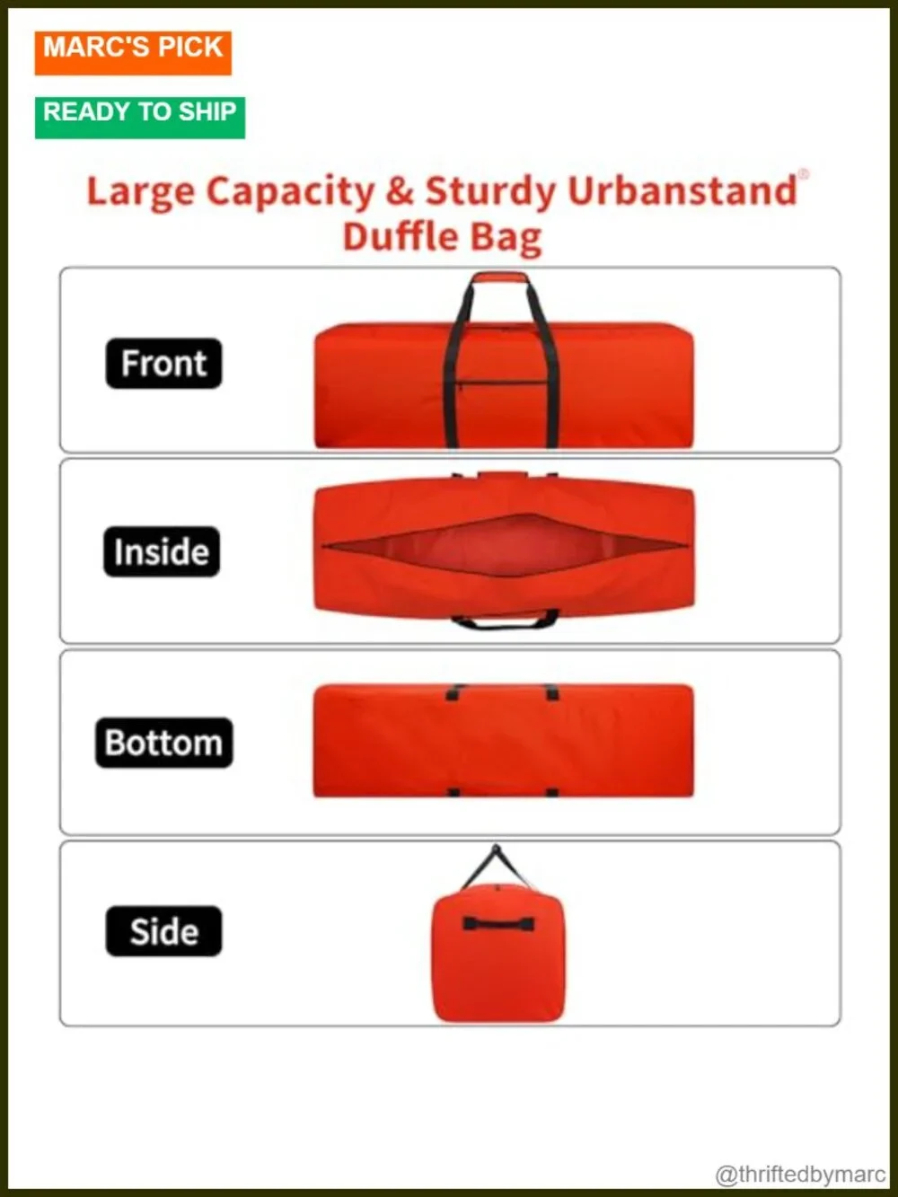 Foldable 52in Duffel Bag 2 Pack, 600D Ripstop Polyester Travel Camping Gear